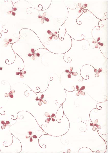 EMBROIDERED SILK DUPION - OLD ROSE